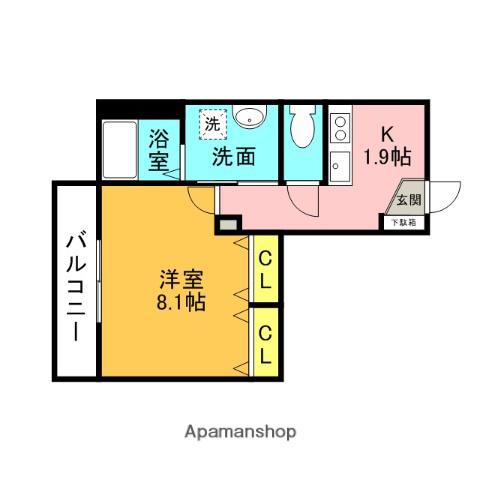 ブリーゼ大宮(1K/1階)の間取り写真