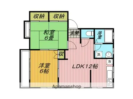 クレールⅡ(2LDK/1階)の間取り写真