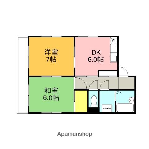 フォレストプラザ(2DK/1階)の間取り写真