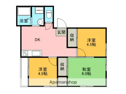 リバーサイドナカノ3・4号棟(3DK/2階)の間取り写真