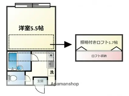 パンシオン日進(ワンルーム/2階)の間取り写真