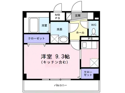 クラール アンジュ(ワンルーム/3階)の間取り写真