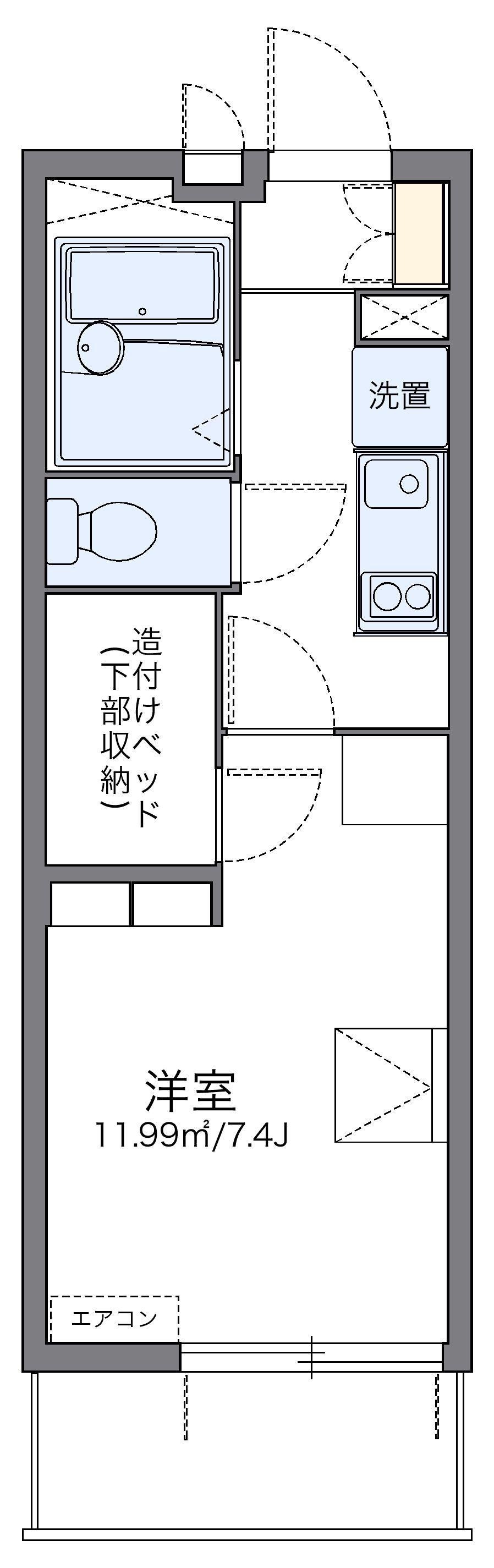 レオパレスKウッズⅡ(1K/2階)の間取り写真