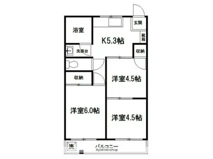 末広ビル(3K/4階)の間取り写真