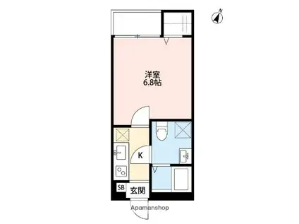 フィネスト(1K/3階)の間取り写真