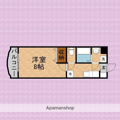 デルフィーノ(1K/1階)の間取り写真