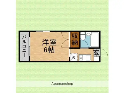 コーポ亀久保(ワンルーム/2階)の間取り写真