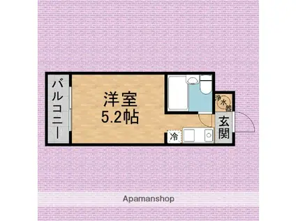 プラザみずほ台(ワンルーム/1階)の間取り写真