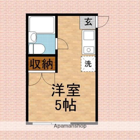 鶴瀬ホワイトハイツ(ワンルーム/2階)の間取り写真
