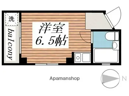 ヴィラ北野(ワンルーム/1階)の間取り写真