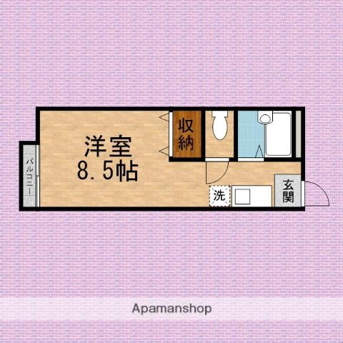 グレースフルアライA・B(ワンルーム/2階)の間取り写真