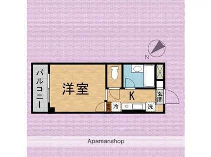 ミヤケンビル(ワンルーム/3階)の間取り写真