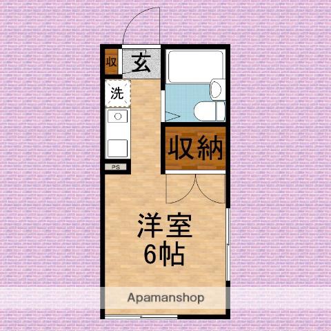 コーポデュプルⅡ(1K/2階)の間取り写真