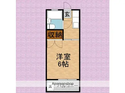 カトウコーポ(1K/1階)の間取り写真