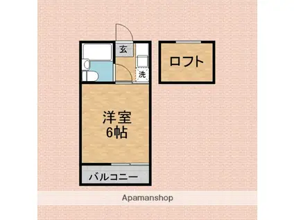 ハイツシバタ(1K/2階)の間取り写真