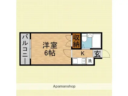 レルシア上福岡(1K/4階)の間取り写真