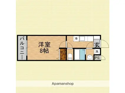 レジデンススクエア(1K/2階)の間取り写真