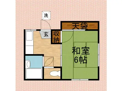 ヴィラY・K(1K/1階)の間取り写真