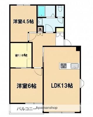 グロースボーネン(2LDK/1階)の間取り写真