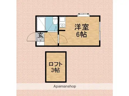 エクセル志木(ワンルーム/2階)の間取り写真