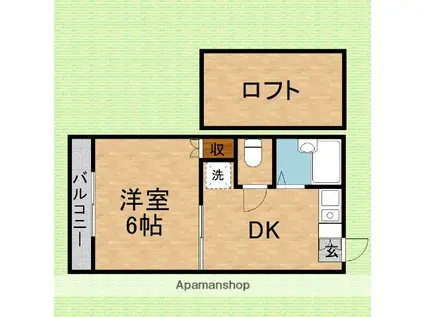 サーティーワン(1K/2階)の間取り写真