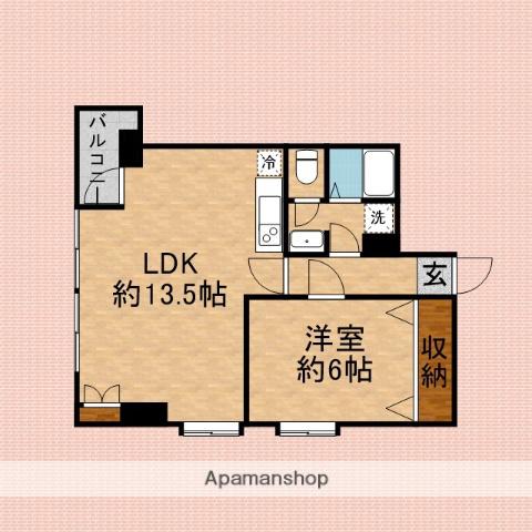 パインハイツ(1LDK/3階)の間取り写真