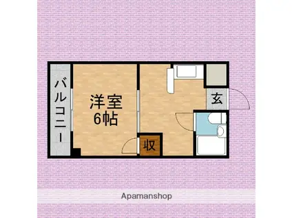 朝霞台ハイツ(1K/2階)の間取り写真