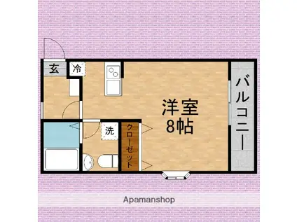 FUJISTAみずほ台(1K/1階)の間取り写真