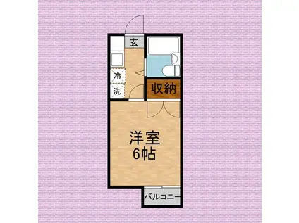 清水町一番館(1K/2階)の間取り写真