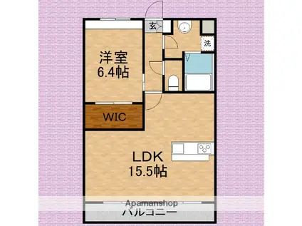 コム・デ・ソレイユ(1LDK/2階)の間取り写真