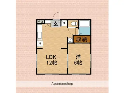 RYU四番館(1LDK/1階)の間取り写真