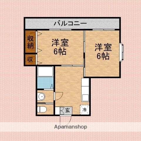 コーポ美富(2DK/2階)の間取り写真