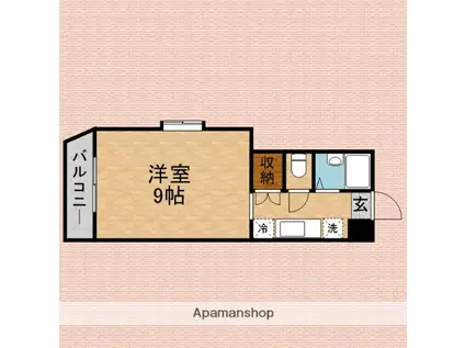 ニューポートハイツ(ワンルーム/3階)の間取り写真