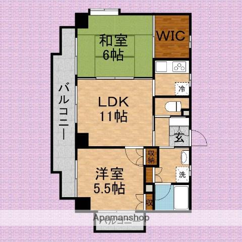 ルシーダⅠ(2LDK/4階)の間取り写真