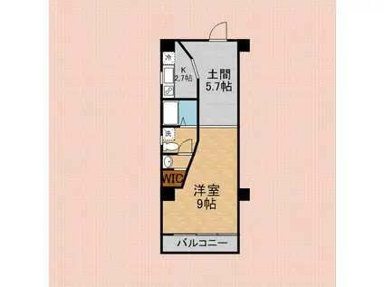 DIMENSION-5(1K/2階)の間取り写真