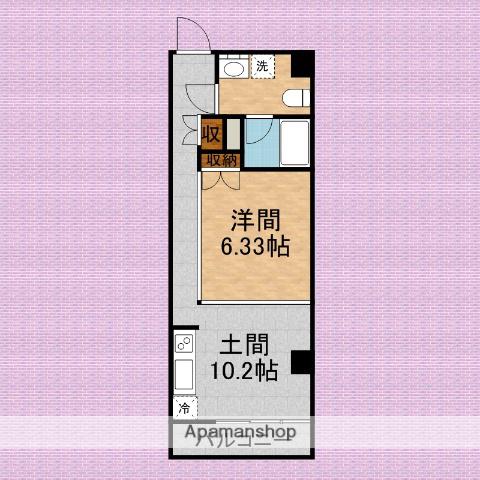 DIMENSION-5(1DK/3階)の間取り写真