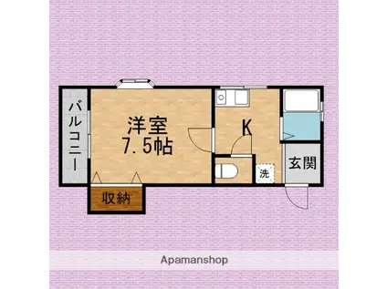 ダイヤパレス(1K/1階)の間取り写真