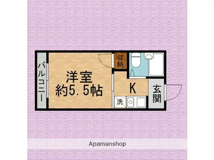 プチキャロット(1K/4階)の間取り写真