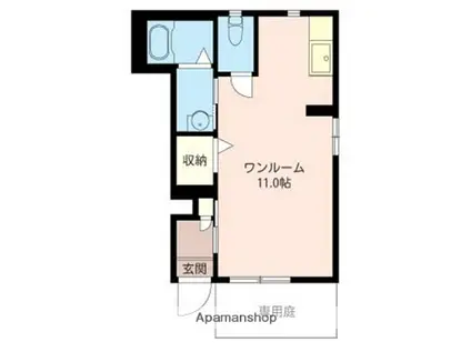 スターアイズⅡ(ワンルーム/1階)の間取り写真