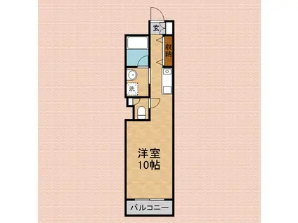 ドリーミー静(1K/2階)の間取り写真