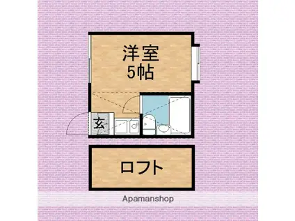 エクセル鶴瀬(ワンルーム/1階)の間取り写真