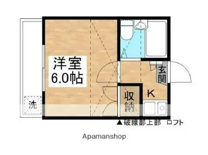 パーク川越(1K/2階)の間取り写真