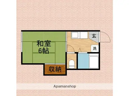 ラミアカーサ(1K/2階)の間取り写真