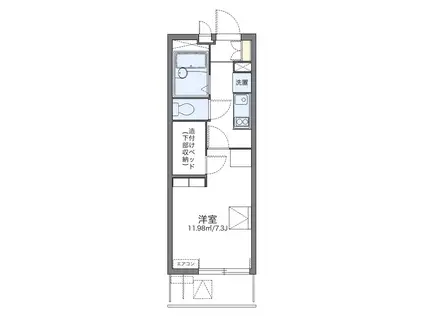 レオパレス光(1K/1階)の間取り写真