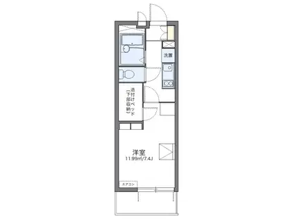 レオパレスKウッズⅡ(1K/3階)の間取り写真