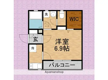 セレステ柳瀬川1号棟(1K/1階)の間取り写真