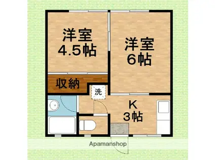 マーレ志木(2K/1階)の間取り写真