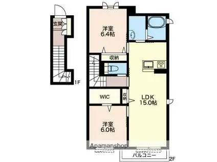 ヴィヴィッド(2LDK/2階)の間取り写真