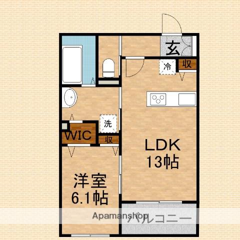 カトレア(1LDK/1階)の間取り写真