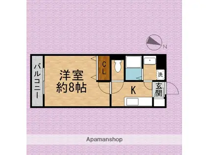 東武鉄道東上線 成増駅 徒歩13分 4階建 築13年(1K/3階)の間取り写真